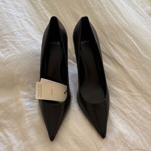 NWT Mango black heels, real leather